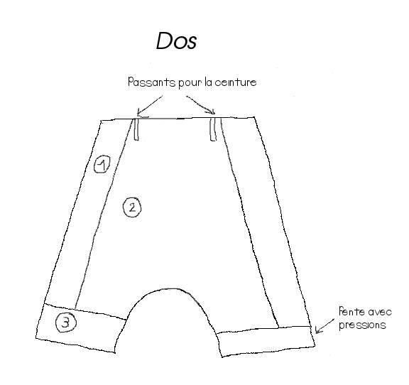Sarouel diagrama de văzut din spate
